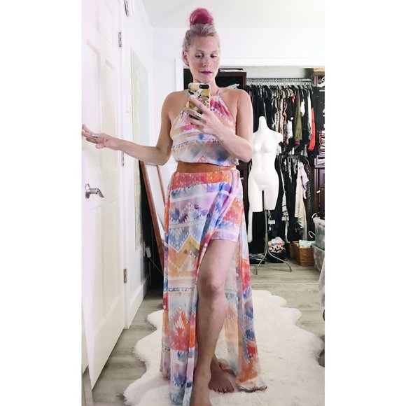 Moving Sale! Worn Once Show Me Your Mumu Bronte Maxi Dress w/ Sheer Overlay Med - Picture 10 of 14